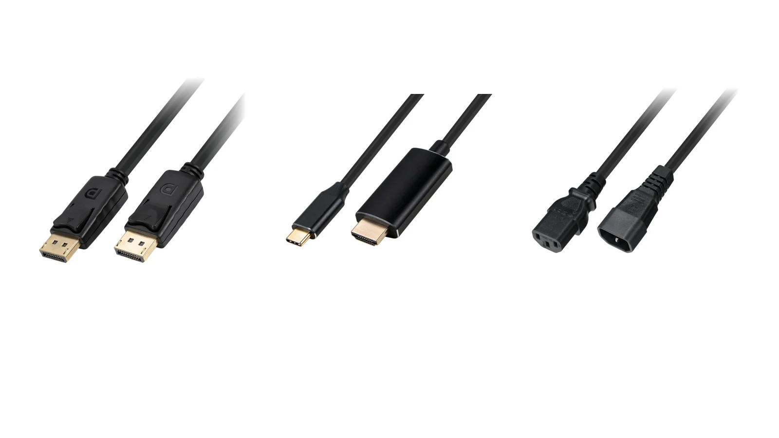 Produkte von TTL Link®: DisplayPort-Kabel, Adapterkabel USB-C auf HDMI und Netzkabel